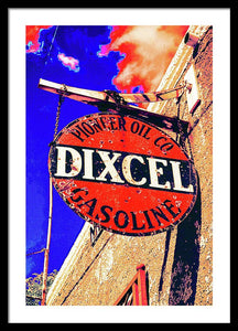 Old, Rustic Dixcel Gas Sign - Framed Print