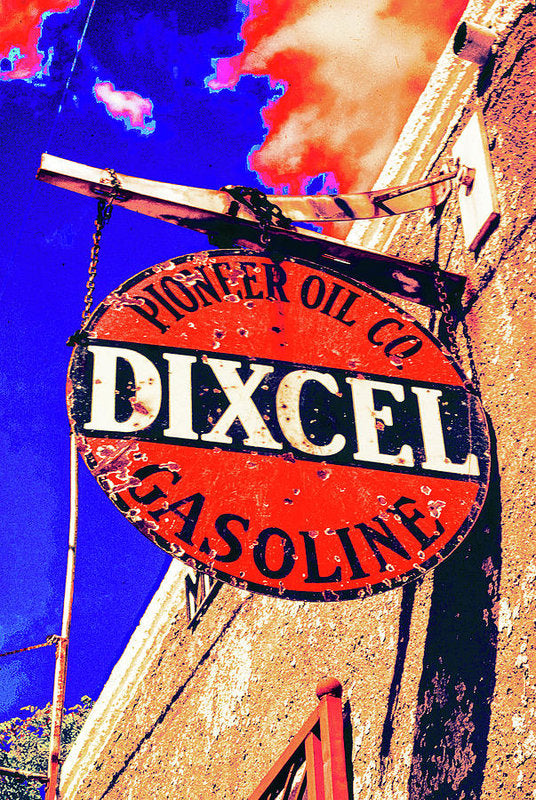 Old, Rustic Dixcel Gas Sign - Art Print