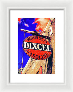 Old, Rustic Dixcel Gas Sign - Framed Print