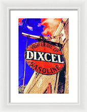 Load image into Gallery viewer, Old, Rustic Dixcel Gas Sign - Framed Print