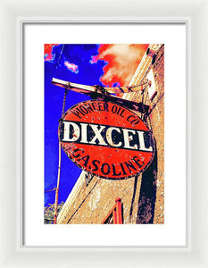 Old, Rustic Dixcel Gas Sign - Framed Print