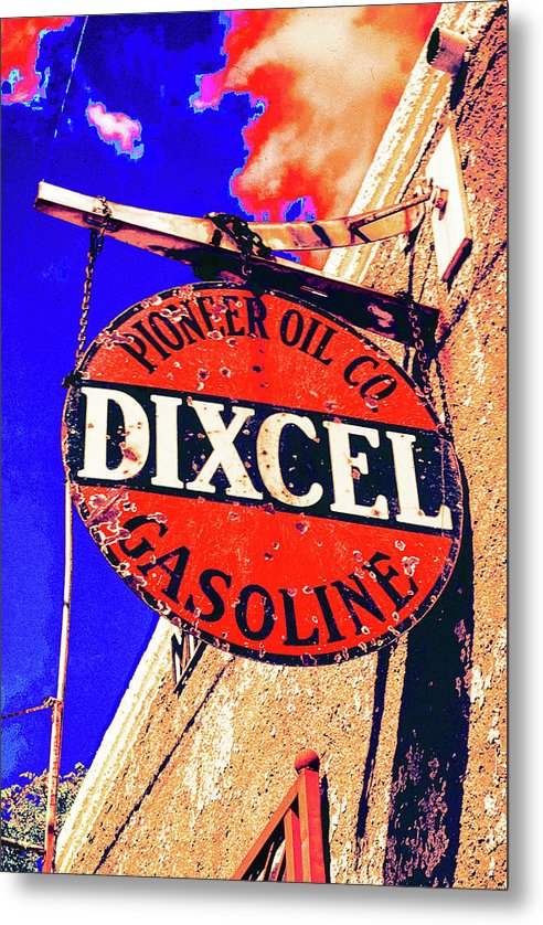 Old, Rustic Dixcel Gas Sign - Metal Print