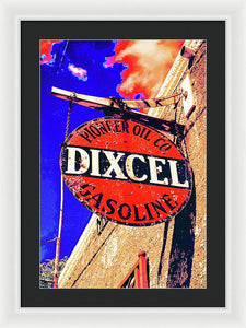 Old, Rustic Dixcel Gas Sign - Framed Print