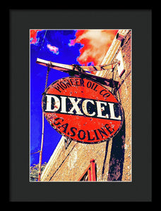 Old, Rustic Dixcel Gas Sign - Framed Print