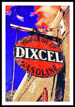 Load image into Gallery viewer, Old, Rustic Dixcel Gas Sign - Framed Print