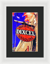 Load image into Gallery viewer, Old, Rustic Dixcel Gas Sign - Framed Print