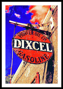 Old, Rustic Dixcel Gas Sign - Framed Print