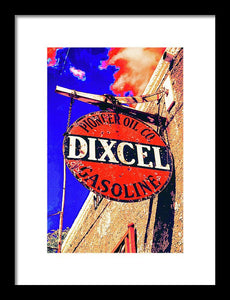 Old, Rustic Dixcel Gas Sign - Framed Print