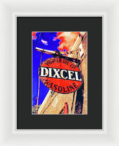 Old, Rustic Dixcel Gas Sign - Framed Print