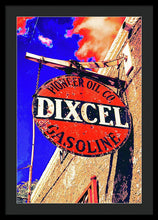 Load image into Gallery viewer, Old, Rustic Dixcel Gas Sign - Framed Print