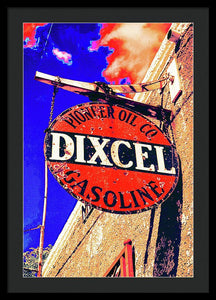 Old, Rustic Dixcel Gas Sign - Framed Print