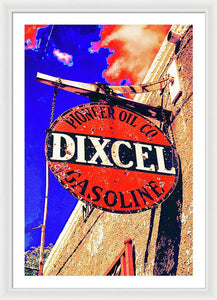 Old, Rustic Dixcel Gas Sign - Framed Print