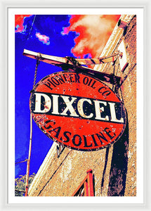 Old, Rustic Dixcel Gas Sign - Framed Print