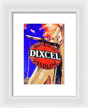 Load image into Gallery viewer, Old, Rustic Dixcel Gas Sign - Framed Print