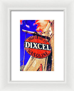 Old, Rustic Dixcel Gas Sign - Framed Print