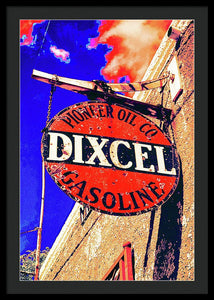 Old, Rustic Dixcel Gas Sign - Framed Print