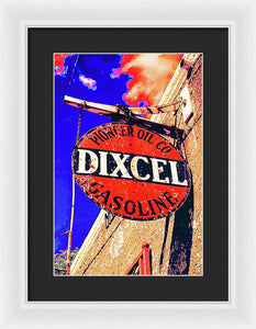 Old, Rustic Dixcel Gas Sign - Framed Print