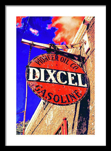 Old, Rustic Dixcel Gas Sign - Framed Print