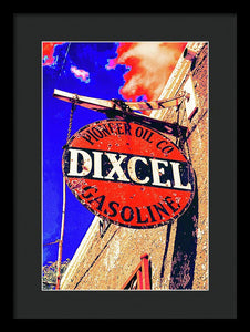 Old, Rustic Dixcel Gas Sign - Framed Print