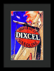 Old, Rustic Dixcel Gas Sign - Framed Print