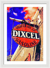 Load image into Gallery viewer, Old, Rustic Dixcel Gas Sign - Framed Print