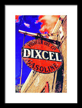 Load image into Gallery viewer, Old, Rustic Dixcel Gas Sign - Framed Print