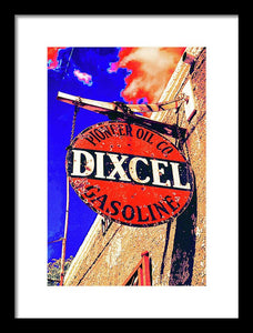 Old, Rustic Dixcel Gas Sign - Framed Print