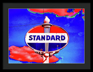 Old Standard Oil Sign - Framed Print