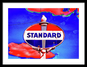 Old Standard Oil Sign - Framed Print