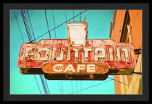Load image into Gallery viewer, Old Vintage Cafe Soda Fountain Sign - Framed Print