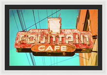 Load image into Gallery viewer, Old Vintage Cafe Soda Fountain Sign - Framed Print
