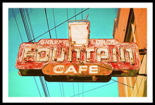 Load image into Gallery viewer, Old Vintage Cafe Soda Fountain Sign - Framed Print