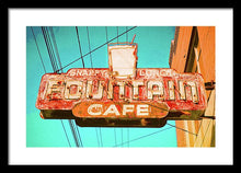 Load image into Gallery viewer, Old Vintage Cafe Soda Fountain Sign - Framed Print