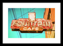 Load image into Gallery viewer, Old Vintage Cafe Soda Fountain Sign - Framed Print