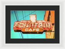 Load image into Gallery viewer, Old Vintage Cafe Soda Fountain Sign - Framed Print
