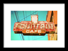 Load image into Gallery viewer, Old Vintage Cafe Soda Fountain Sign - Framed Print