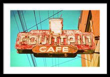 Load image into Gallery viewer, Old Vintage Cafe Soda Fountain Sign - Framed Print