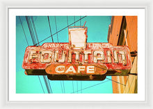 Load image into Gallery viewer, Old Vintage Cafe Soda Fountain Sign - Framed Print
