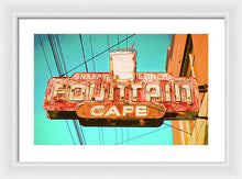 Load image into Gallery viewer, Old Vintage Cafe Soda Fountain Sign - Framed Print
