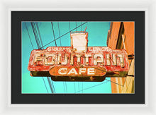 Load image into Gallery viewer, Old Vintage Cafe Soda Fountain Sign - Framed Print