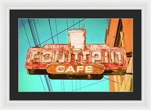Load image into Gallery viewer, Old Vintage Cafe Soda Fountain Sign - Framed Print