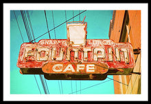 Load image into Gallery viewer, Old Vintage Cafe Soda Fountain Sign - Framed Print
