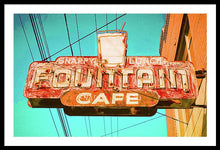 Load image into Gallery viewer, Old Vintage Cafe Soda Fountain Sign - Framed Print