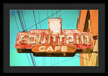 Load image into Gallery viewer, Old Vintage Cafe Soda Fountain Sign - Framed Print