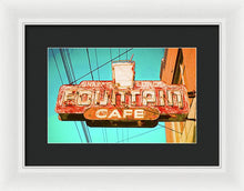 Load image into Gallery viewer, Old Vintage Cafe Soda Fountain Sign - Framed Print