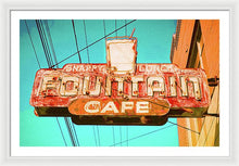 Load image into Gallery viewer, Old Vintage Cafe Soda Fountain Sign - Framed Print