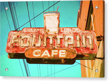Load image into Gallery viewer, Old Vintage Cafe Soda Fountain Sign - Acrylic Print