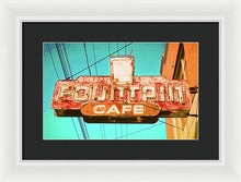 Load image into Gallery viewer, Old Vintage Cafe Soda Fountain Sign - Framed Print