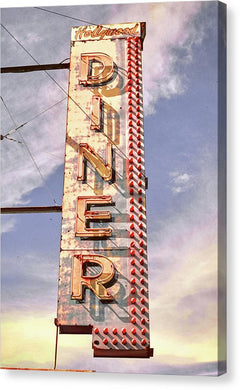 Old, Vintage Diner Sign - Red - Canvas Print