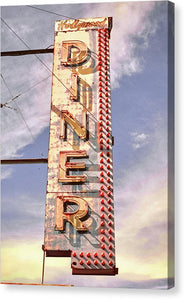 Old, Vintage Diner Sign - Red - Canvas Print